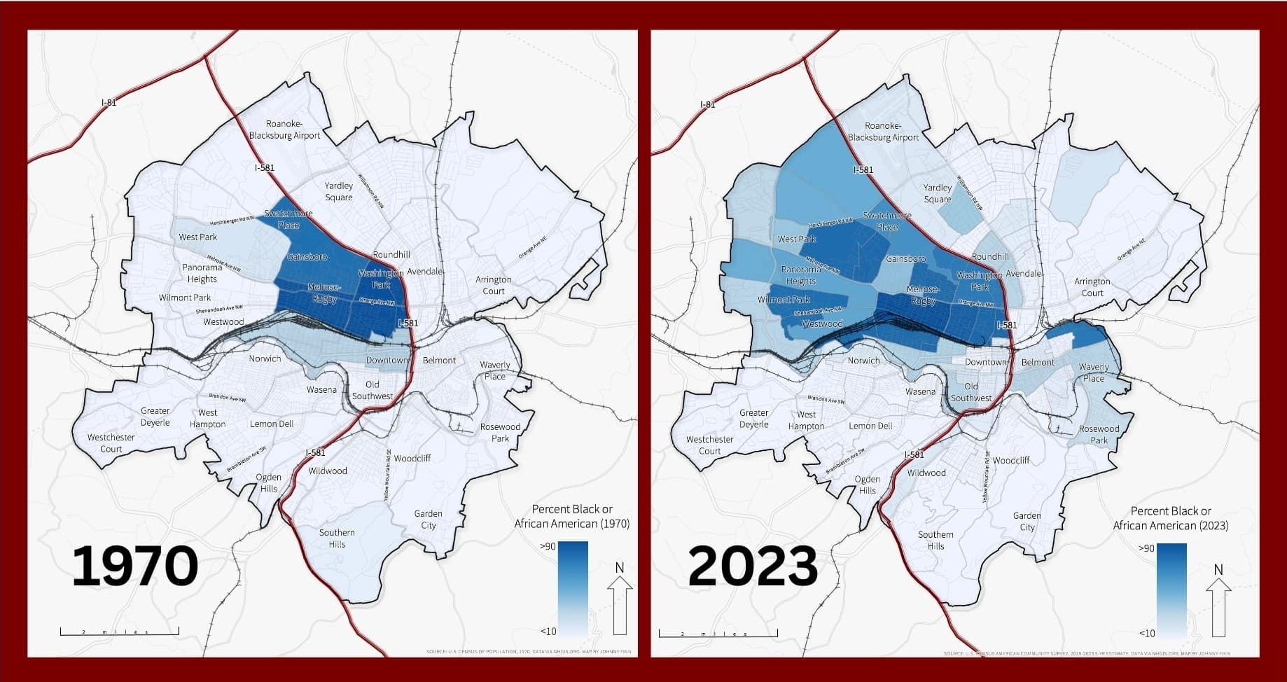 These Interactive Maps Show How Segregation in Roanoke Has Evolved Over 50 Years